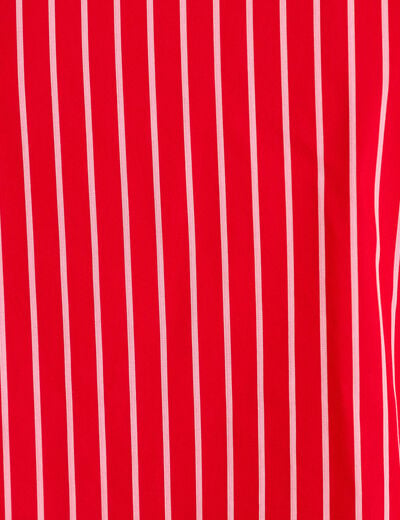 Chemise oversize manches longues rouge femme