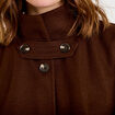 Poncho col am&eacute;ricain marron fonc&eacute; femme