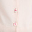 Pull manches courtes boutons brod&eacute;s rose clair femme