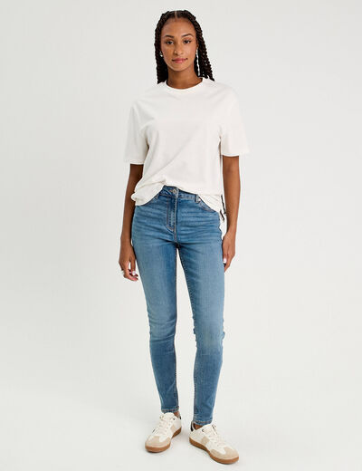 Jean skinny push-up taille standard denim double stone femme
