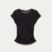 Top ajust&eacute; col rond manches courtes noir femme
