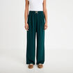 Pantalon large ceinture bijou vert fonc&eacute; femme