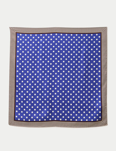 Foulard satin&eacute; soyeux bleu electrique femme