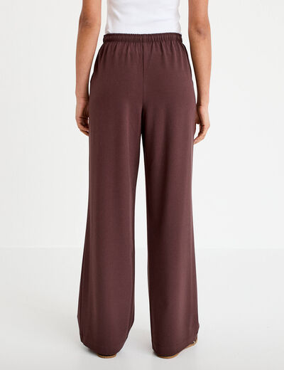 Pantalon large marron fonc&eacute; femme