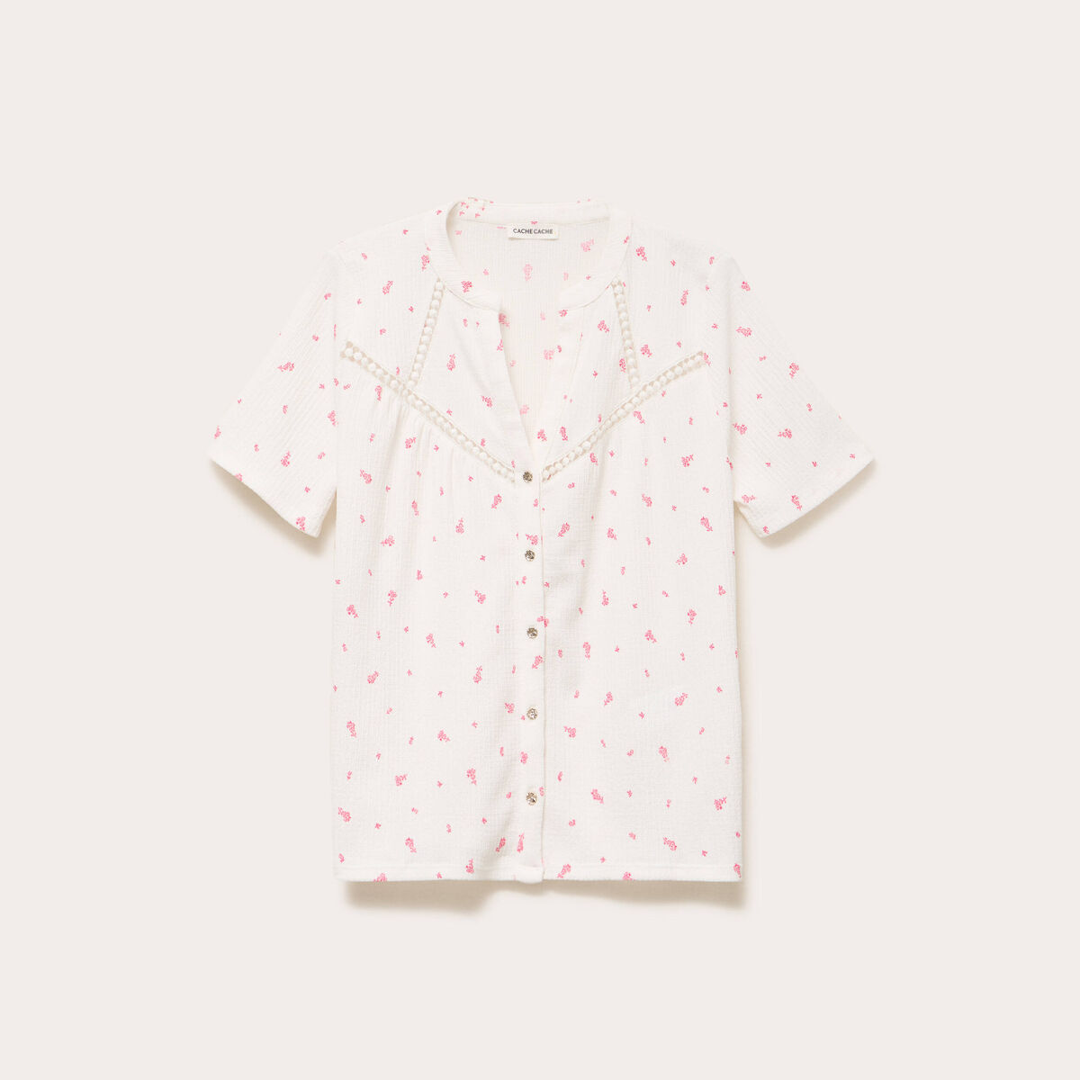 Blouse manches courtes blanc femme
