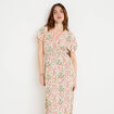 Robe longues manches courtes blanc femme