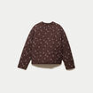 Veste droite manches longues marron fonc&eacute; femme
