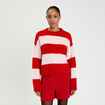 Pull manches longues rouge femme