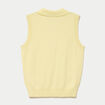 Polo sans manches col chemise brod&eacute; jaune clair femme
