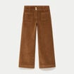 Pantalon bootcut taille haute velours marron femme