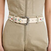 Ceinture brod&eacute;e blanc femme