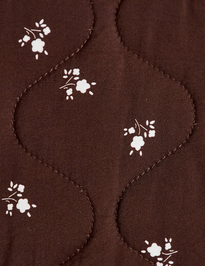 Veste droite manches longues marron fonc&eacute; femme