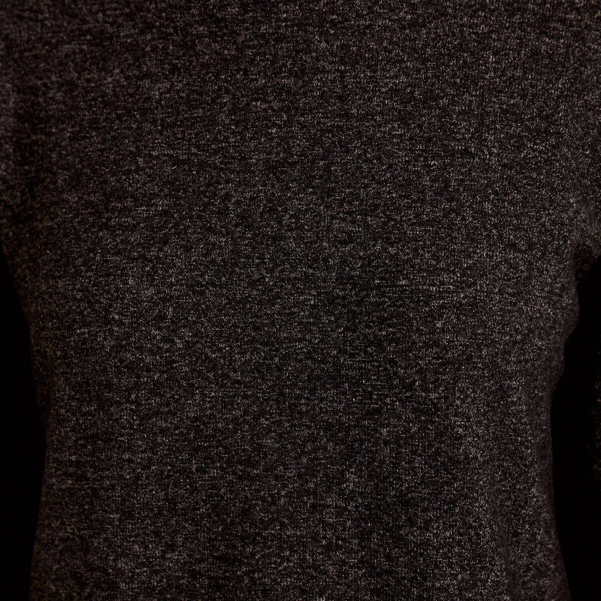 T-shirt manches longues avec dentelle gris fonc&eacute; femme