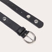 Ceinture fine &agrave; d&eacute;tails clout&eacute;s noir femme