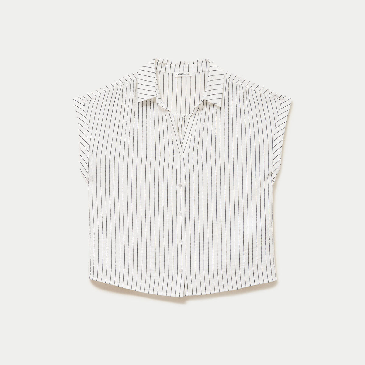 Blouse sans manches col v blanc femme