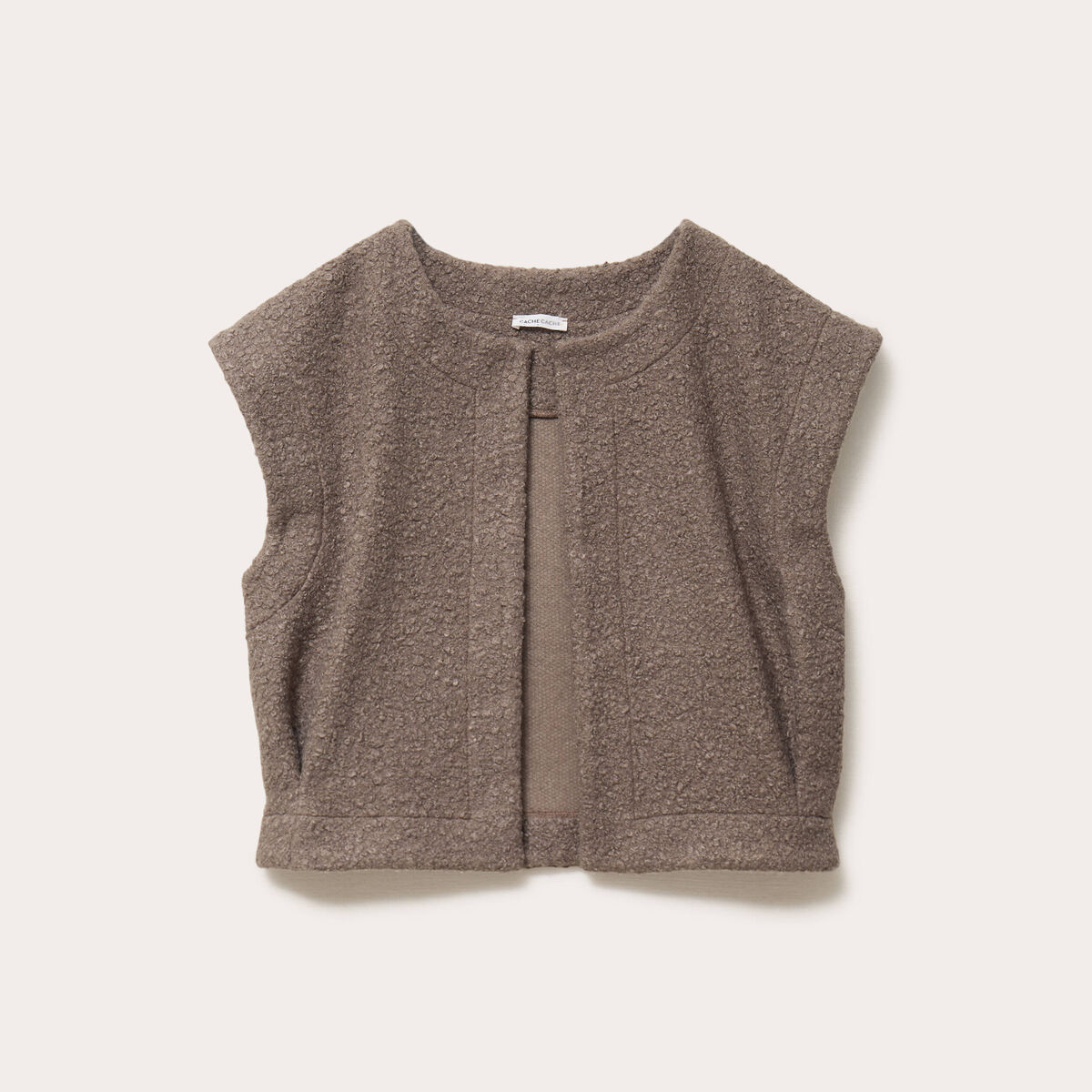 Gilet sans manches effet polaire sable femme