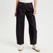 Jean barrel cropped taille standard denim brut femme