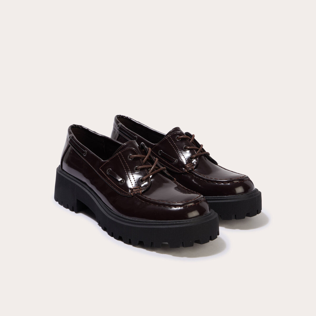 Mocassins &agrave; talon marron fonc&eacute; femme