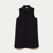 Robe droite courte col chemise clout&eacute;e noir femme