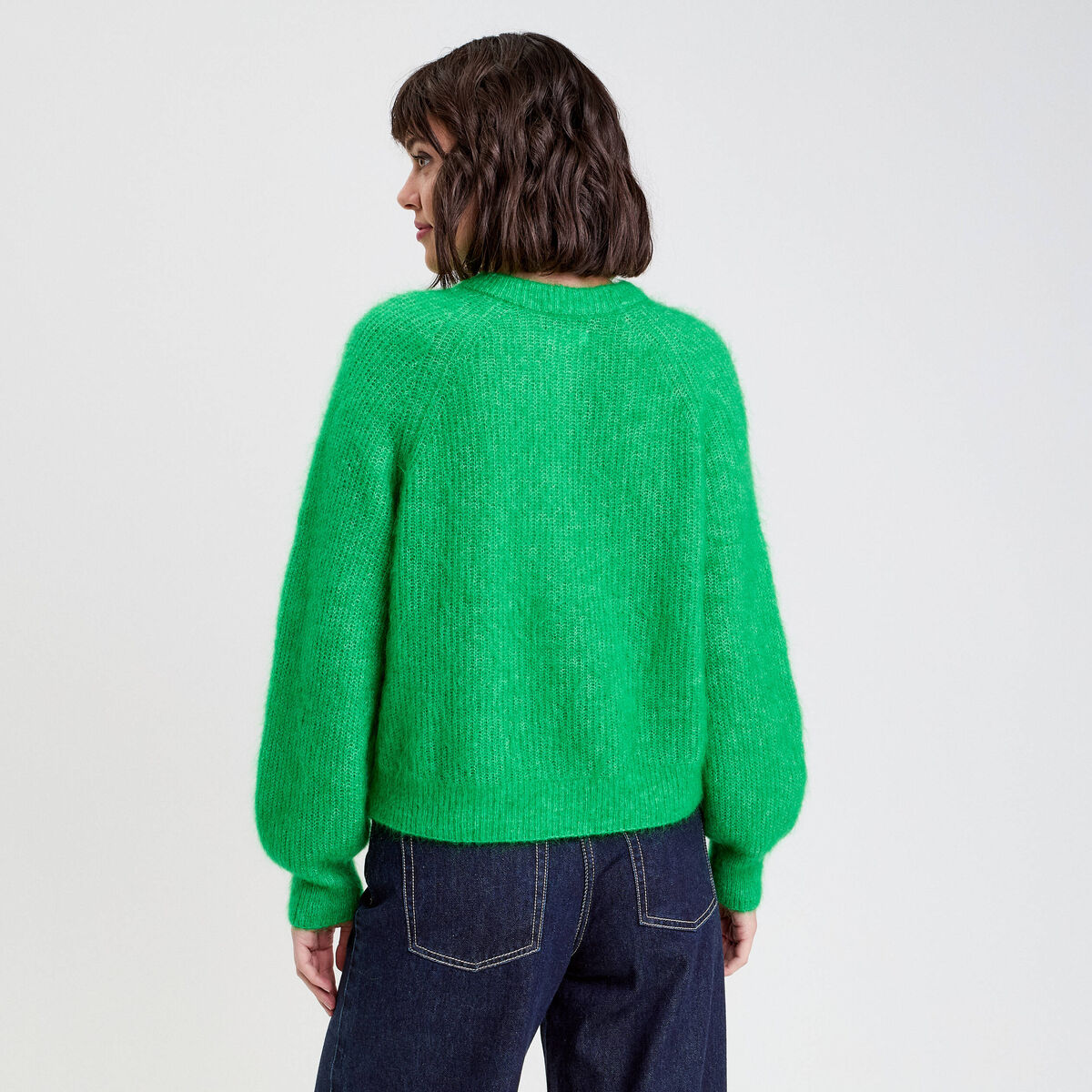 Gilet manches longues vert femme