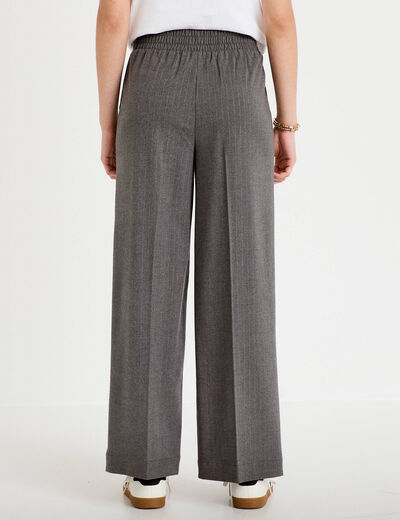 Pantalon large taille standard gris femme