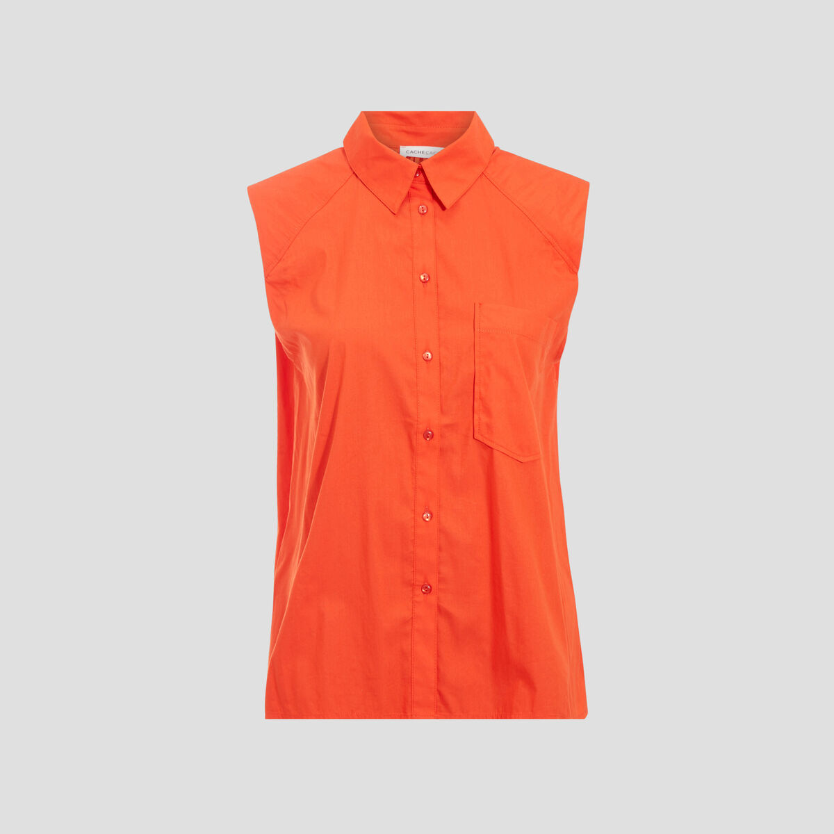 Chemise sans manches orange femme