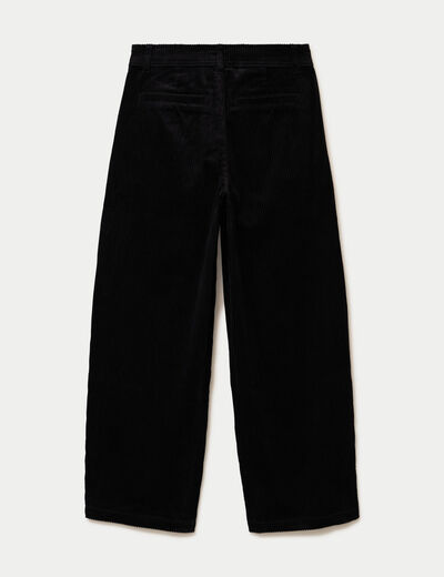 Pantalon chino en velours noir femme