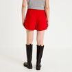 Jupe-short droite fentes rouge femme