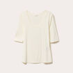 T-shirt thermique manches courtes ecru femme