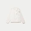 Blouse droite manches longues ecru femme