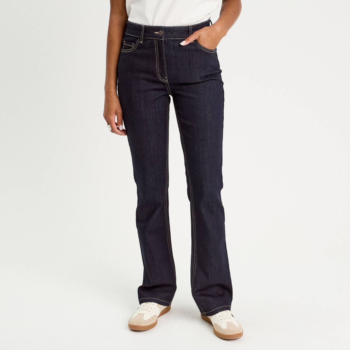 Jeans flare denim brut femme