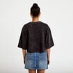 T-shirt oversize court manches longues noir femme