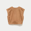 Veste sans manches col rond marron fonc&eacute; femme