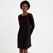 Robe bi-mati&egrave;re courte col rond noir femme