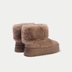 Bottines aspect daim beige femme
