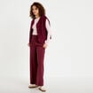 Pantalon city large violet fonc&eacute; femme