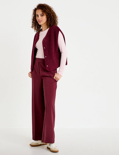 Pantalon city large violet fonc&eacute; femme