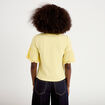 T-shirt broderie manches courtes jaune clair femme