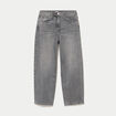 Jean barrel cropped taille standard denim gris femme