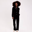 Veste teddy velours noir femme