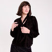 Blouse col lavalli&egrave;re noir femme