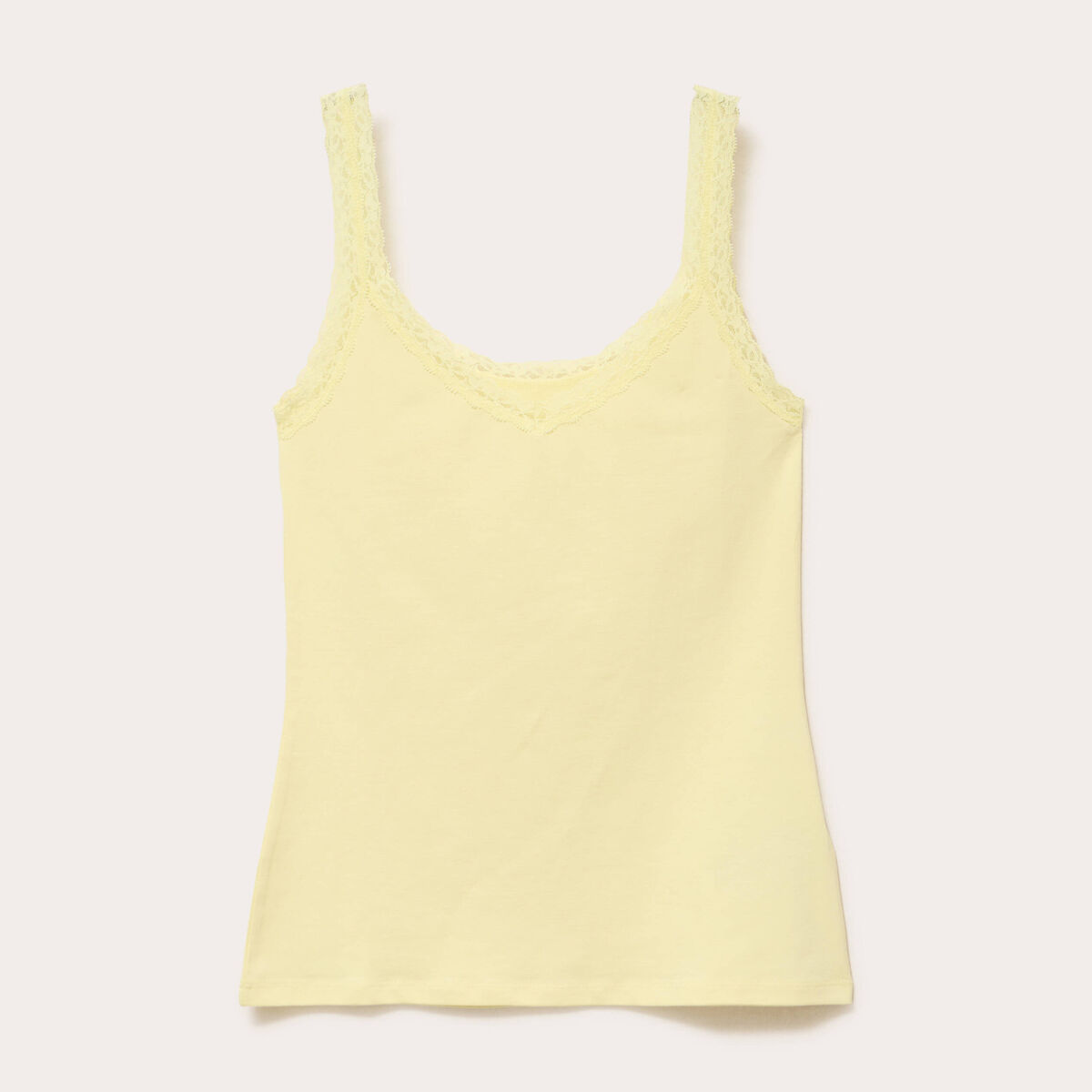 D&eacute;bardeur d&eacute;tails dentelle jaune clair femme