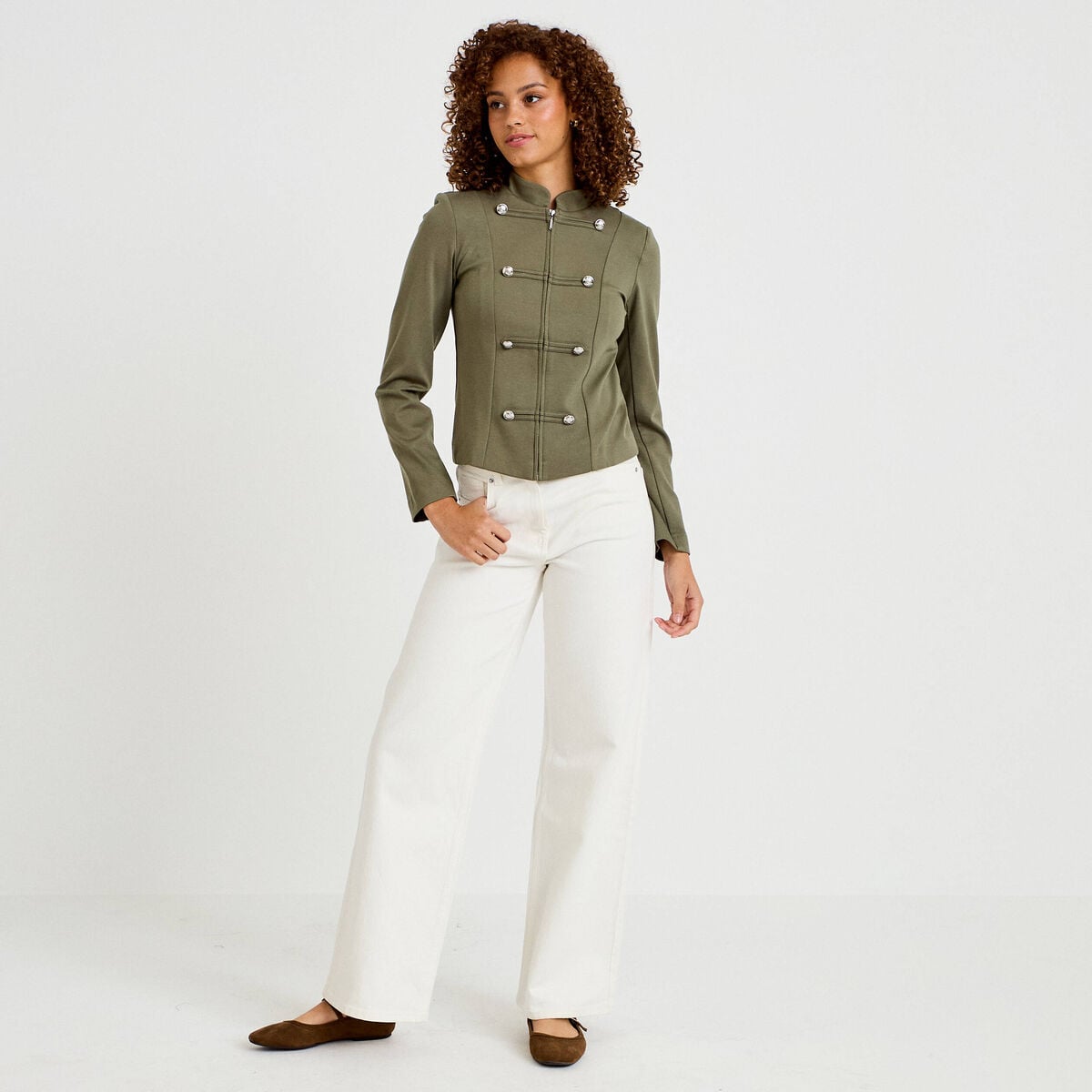 Veste officier vert kaki femme