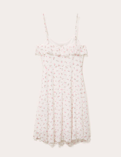 Robe droite courte fines bretelles blanc femme