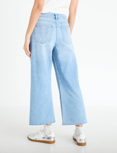 Jean wide leg cropped Bridgerton denim triple stone femme