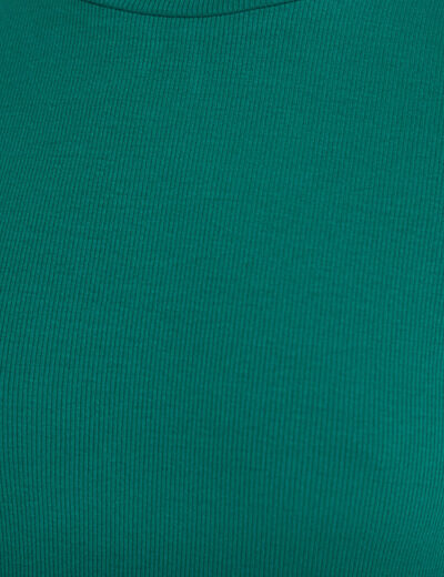 T-shirt c&ocirc;tel&eacute; ajust&eacute; manches courtes vert &eacute;meraude femme