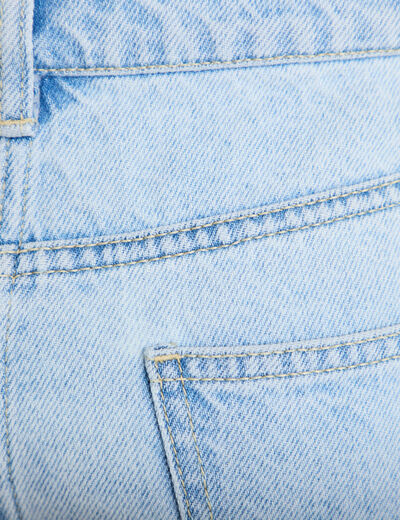 Short en jean taille basse denim bleach femme