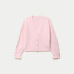 Pull col v manches longues rose clair femme