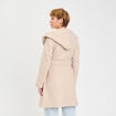Manteau ceintur&eacute; &agrave; capuche beige femme