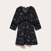 Robe &eacute;vas&eacute;e col v manches longues noir femme